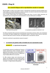 Les caractéristiques de la reproduction sexuée et asexuée - Cours : Secondaire 2 - PDF à imprimer