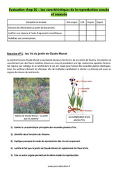 Les caractéristiques de la reproduction sexuée et asexuée - Examen Evaluation avec les corrigés : Secondaire 2 - PDF à imprimer