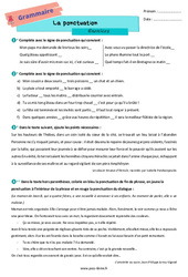 La ponctuation - Exercices de grammaire pour la  : Primaire 6 - PDF à imprimer