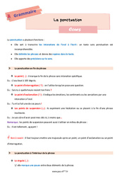 La ponctuation - Cours de grammaire pour la  : Primaire 6 - PDF à imprimer