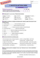 L’accord du participe passé - Examen Evaluation d'orthographe pour la  : Primaire 6 - PDF à imprimer