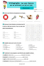 Les noms féminins qui se terminent en [é] et [té] - Exercices d'orthographe : Primaire 3 - PDF à imprimer