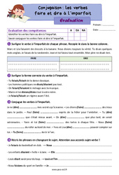 Les verbes faire et dire à l'imparfait - Évaluation de conjugaison : Primaire 3 - PDF à imprimer