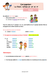 Futur, verbes en - er et - ir comme finir - Cours, Leçon de conjugaison : Primaire 3 - PDF à imprimer