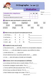 Son [j] - Évaluation d'orthographe : Primaire 3 - PDF à imprimer