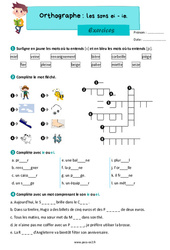 Les sons ei - ie - Exercices d’orthographe : Primaire 3 - PDF à imprimer