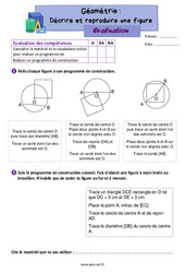 Décrire et reproduire une figure - Évaluation de géométrie : Primaire 3 - PDF à imprimer