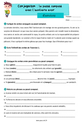 Le passé composé avec l’auxiliaire avoir - Exercices de conjugaison : Primaire 4 - PDF à imprimer