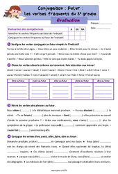 Futur des verbes fréquents du 3e groupe - Évaluation de conjugaison : Primaire 5 - PDF à imprimer