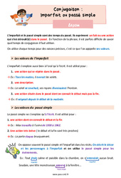 Alternance- Fiches passé simple ou imparfait - Cours, Leçon de conjugaison : Primaire 5 - PDF à imprimer