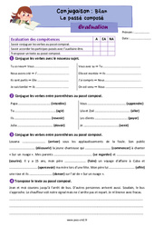 Le passé composé (bilan) - Évaluation de conjugaison : Primaire 5 - PDF à imprimer