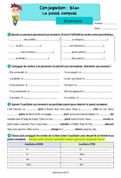 Le passé composé (bilan) - Exercices de conjugaison : Primaire 5 - PDF à imprimer