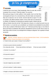 Notre planète - Lecture- Fiches Je lis, je comprends : Primaire 5 - PDF à imprimer