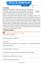 Chez la voisine - Lecture- Fiches Je lis, je comprends : Primaire 5 - PDF à imprimer