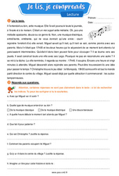 La fête foraine - Lecture- Fiches Je lis, je comprends : Primaire 5 - PDF à imprimer