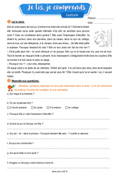 Harcèlement - Lecture- Fiches Je lis, je comprends : Primaire 5 - PDF à imprimer