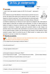 La fête de l'école - Lecture- Fiches Je lis, je comprends : Primaire 5 - PDF à imprimer