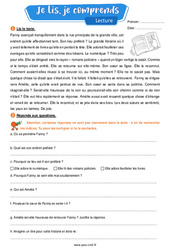 Les retrouvailles - Lecture- Fiches Je lis, je comprends : Primaire 5 - PDF à imprimer