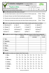 Les lettres finales muettes - Examen Evaluation- Fiches QCM - Quiz : Primaire 3 - PDF à imprimer