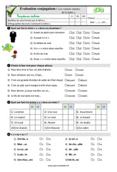 Les valeurs sonores de la lettre s - Examen Evaluation- Fiches QCM - Quiz  : Primaire 3 - PDF à imprimer
