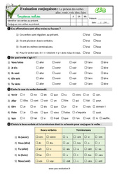 Le présent des verbes aller, venir, voir, dire, faire - Examen Evaluation- Fiches QCM - Quiz : Primaire 3 - PDF à imprimer