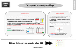 Evaluation et bilan avec le corrigé - Se repérer sur un quadrillage : Primaire 3 - PDF à imprimer