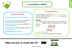 Les problèmes additifs - Examen Evaluation et bilan avec le corrigé : Primaire 2 - PDF à imprimer