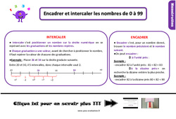 Evaluation avec le corrigé - Encadrer, intercaler des nombres de 0 à 99 - Bilan : Primaire 2 - PDF à imprimer