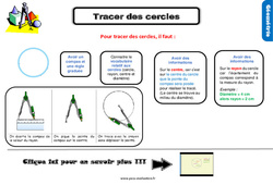 Evaluation et bilan avec le corrigé sur tracer des cercles : Primaire 5 - PDF à imprimer