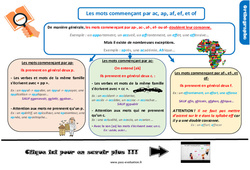 Evaluation et bilan sur les mots commençant par ac, ap, af, ef, et of : Primaire 5 - PDF à imprimer