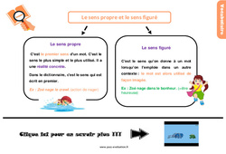 Bilan  sur le sens propre et le sens figuré - Examen Evaluation avec la correction : Primaire 5 - PDF à imprimer