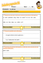 Comment construire une phrase interrogative - Examen Evaluation progressive avec la correction : Primaire 4 - PDF à imprimer