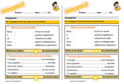 Conjuguer le futur des verbes en - ir comme finir - Examen Evaluation progressive  avec la correction : Primaire 2 - PDF à imprimer