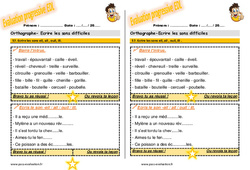 Ecrire les sons eil, ail , ouil, ill - Examen Evaluation progressive : Primaire 2 - PDF à imprimer