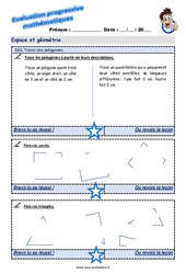 Tracer des polygones - Examen Evaluation progressive : Primaire 4 - PDF à imprimer