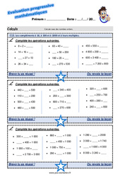 Les compléments à 10, à 100 et à 1000 et à leurs multiples - Examen Evaluation progressive : Primaire 5 - PDF à imprimer