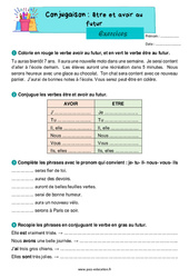 Être et avoir au futur - Exercices de conjugaison : Primaire 2 - PDF à imprimer