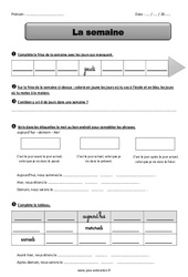 Semaine - Exercices : Primaire 3 - PDF à imprimer