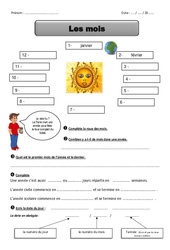 Mois - Exercices : Primaire 3 - PDF à imprimer