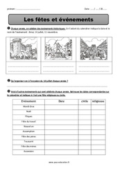 Fêtes et événements - Exercices : Primaire 3 - PDF à imprimer