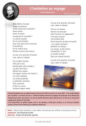 L’invitation au voyage (Charles Baudelaire) - Littérature : Secondaire 1 - PDF à imprimer