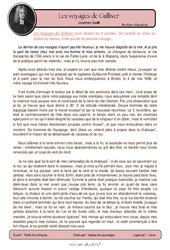 Les voyages de Gulliver (Jonathan Swift) - Littérature : Secondaire 1 - PDF à imprimer
