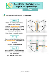 Reproduire une figure sur quadrillage - Cours, Leçon de géométrie : Primaire 2 - PDF à imprimer