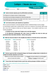 L’histoire des mots - Exercices avec les corrigés : Secondaire 1 - PDF à imprimer