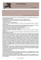 Le Roi Arthur (De Michael Morpurgo) - Littérature : Secondaire 1 - PDF à imprimer