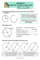 Identifier et décrire des cercles - Exercices : Primaire 2 - PDF à imprimer