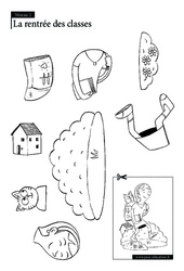 La rentrée - Puzzle - Coloriage - Se repérer dans l'espace en maternelle : Maternelle 1, 2 - PDF à imprimer
