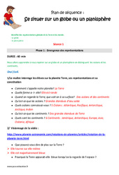 Se situer sur un globe ou un planisphère - Fiche de préparation - Séquence  : Primaire 2 - PDF à imprimer