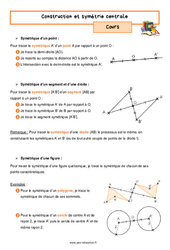 Construction et symétrie centrale - Séquence complète : Secondaire 1 - PDF à imprimer