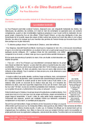 Le « K » de Dino Buzzatti - Lecture : Primaire 6 - PDF à imprimer